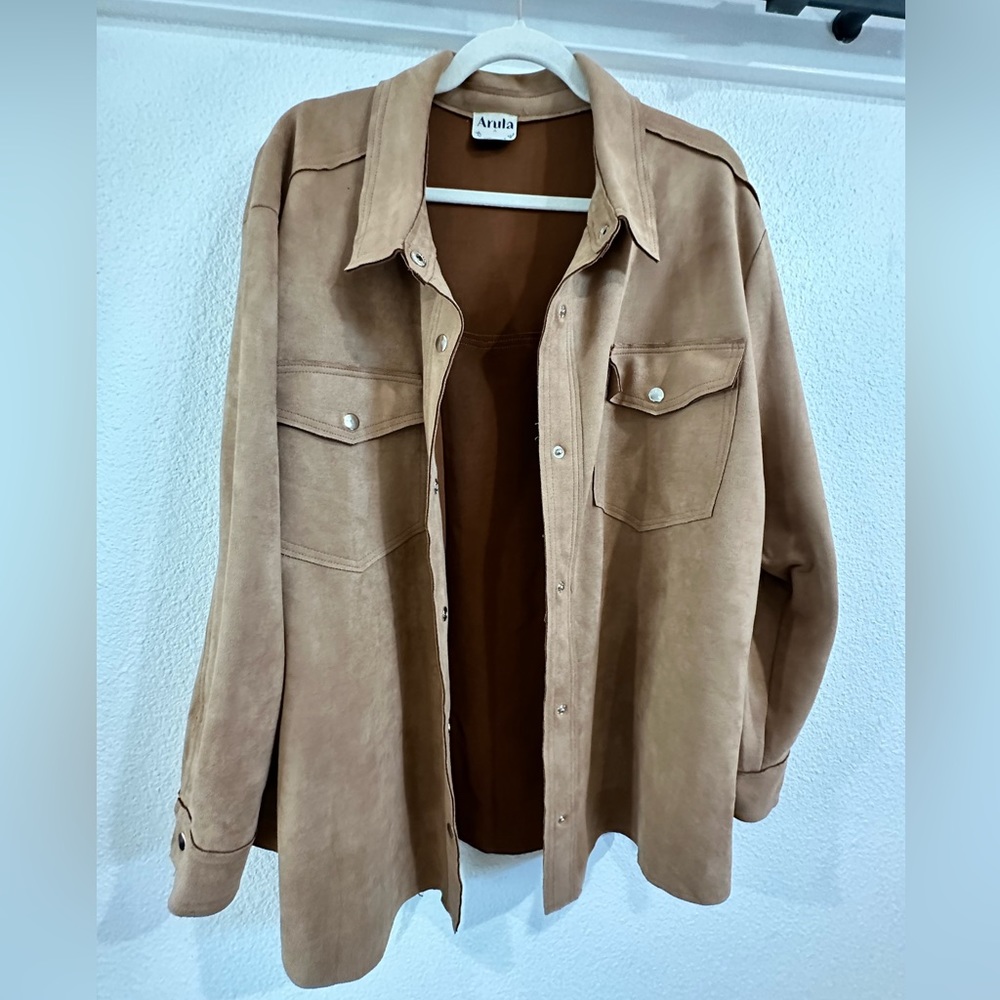 Arils Oversized Camel Shacket